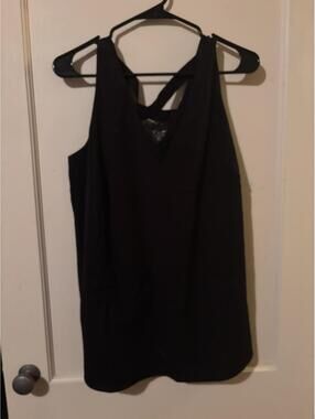 Lane Bryant Black Sleeveless Lace-Back V-Neck Tank Top Sz 14